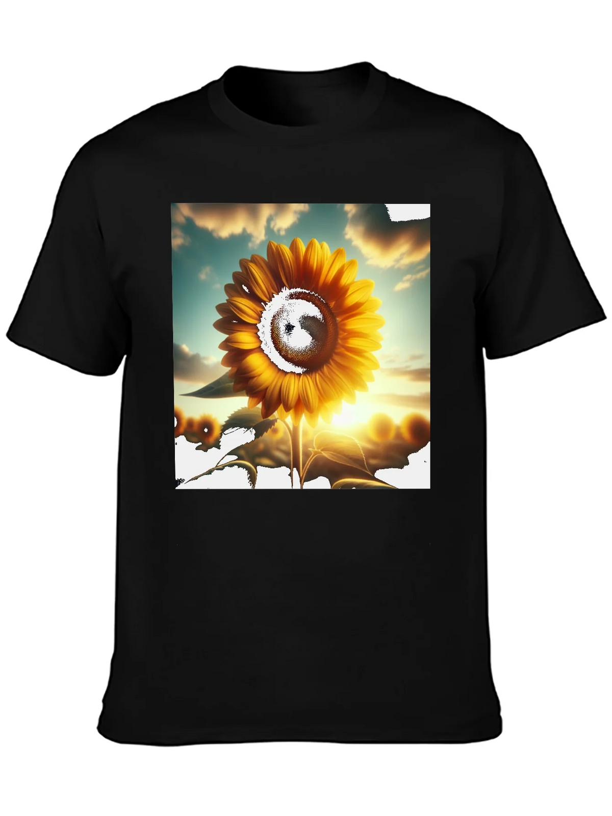 Sunflower Graphic Tee - Black Casual T-Shirt product image 1