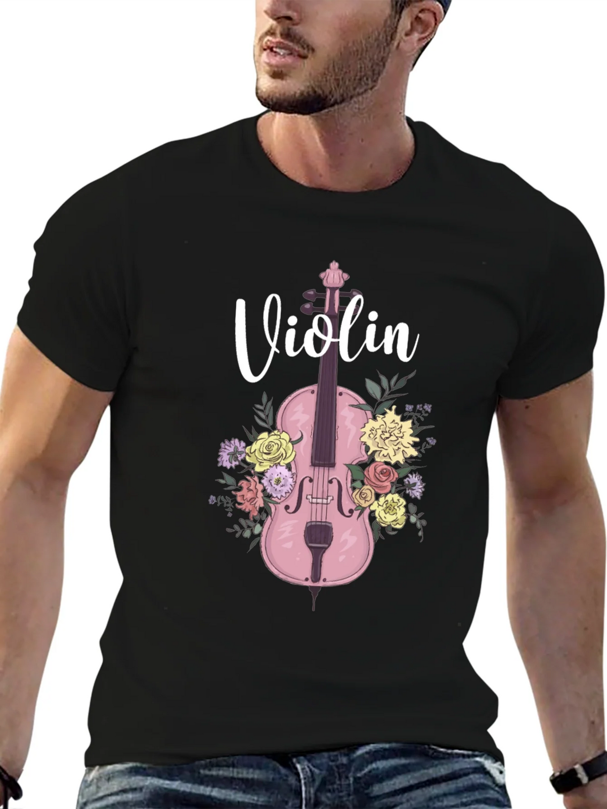 Floral Violin T-Shirt - Musical Design product image 3