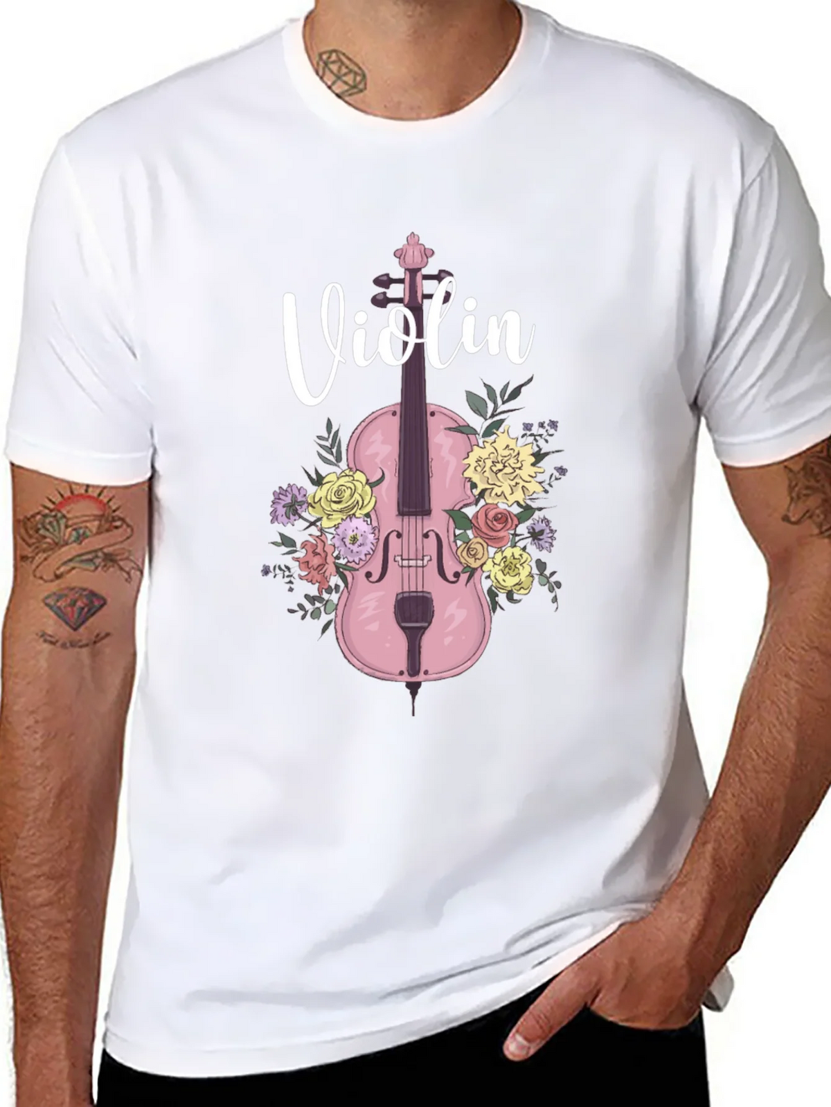 Floral Violin T-Shirt - Musical Design product image 4