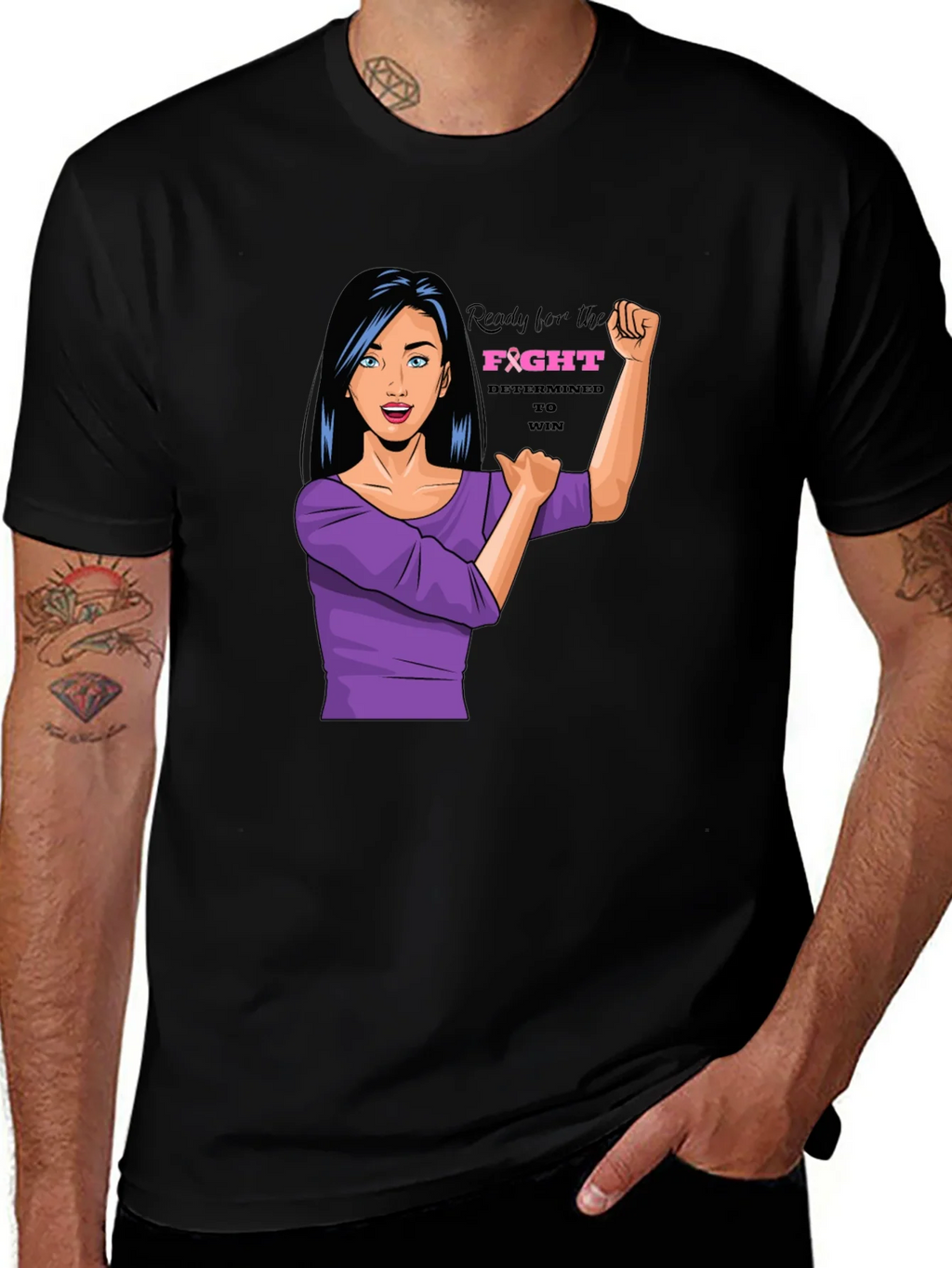 Empowered Woman Graphic Tee - Breast Cancer Awareness product image 1