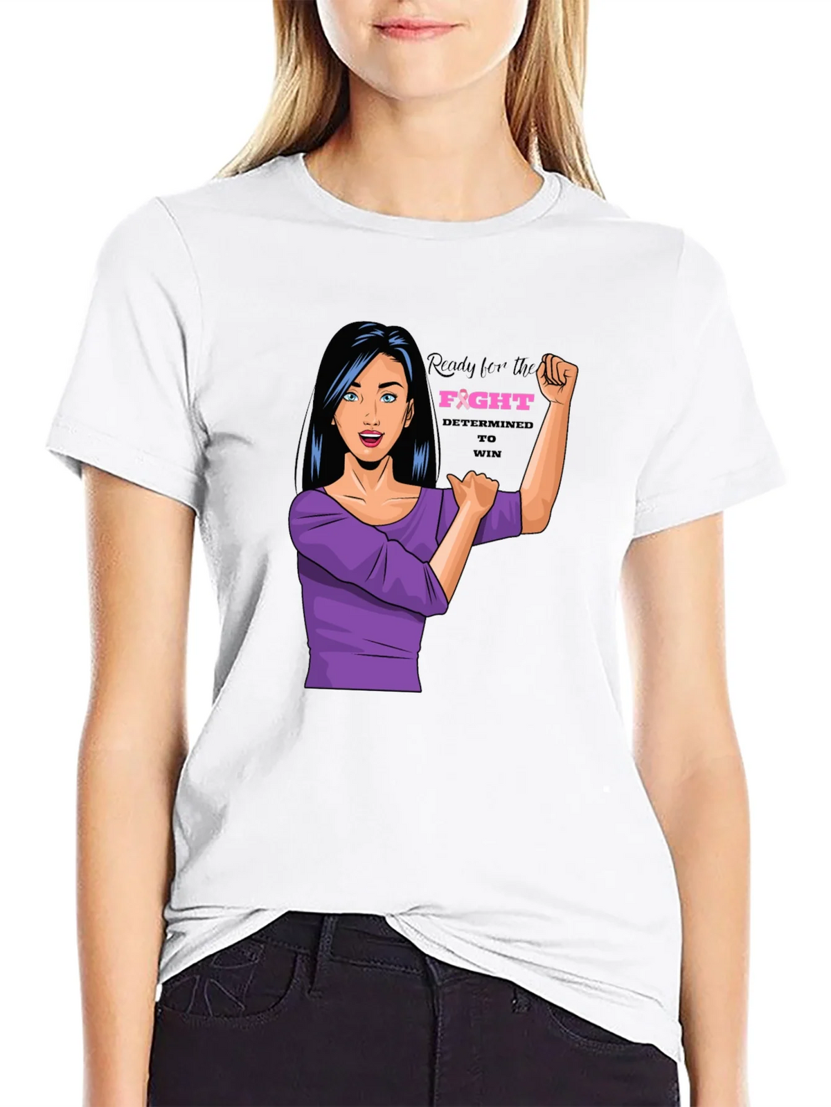 Empowered Woman Graphic Tee - Breast Cancer Awareness product image 3