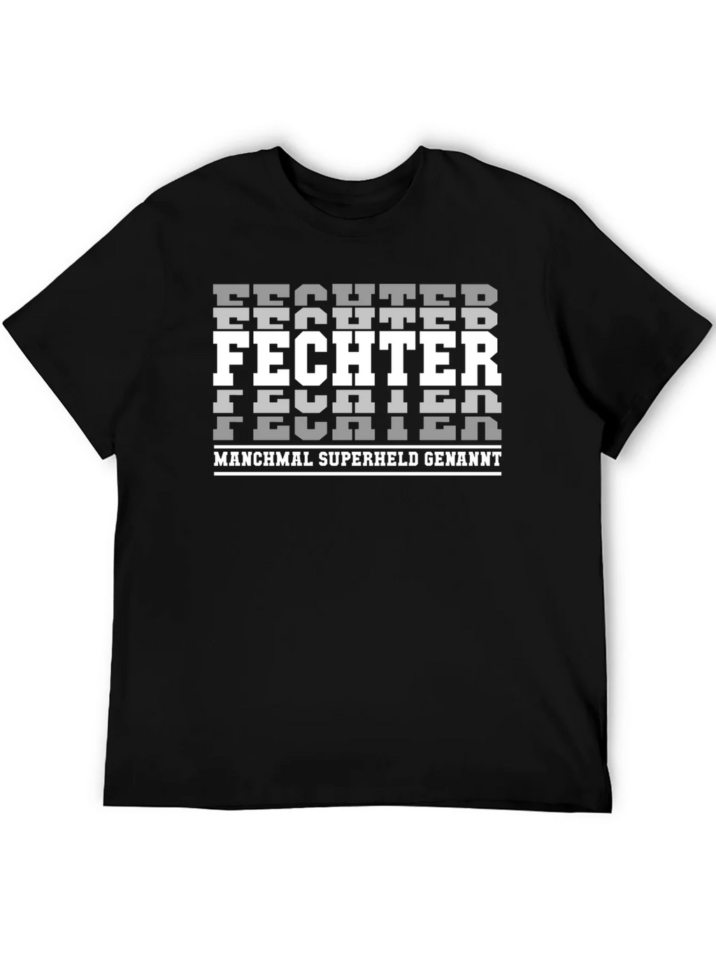 Fighter Superhero Black Graphic T-Shirt product image 4