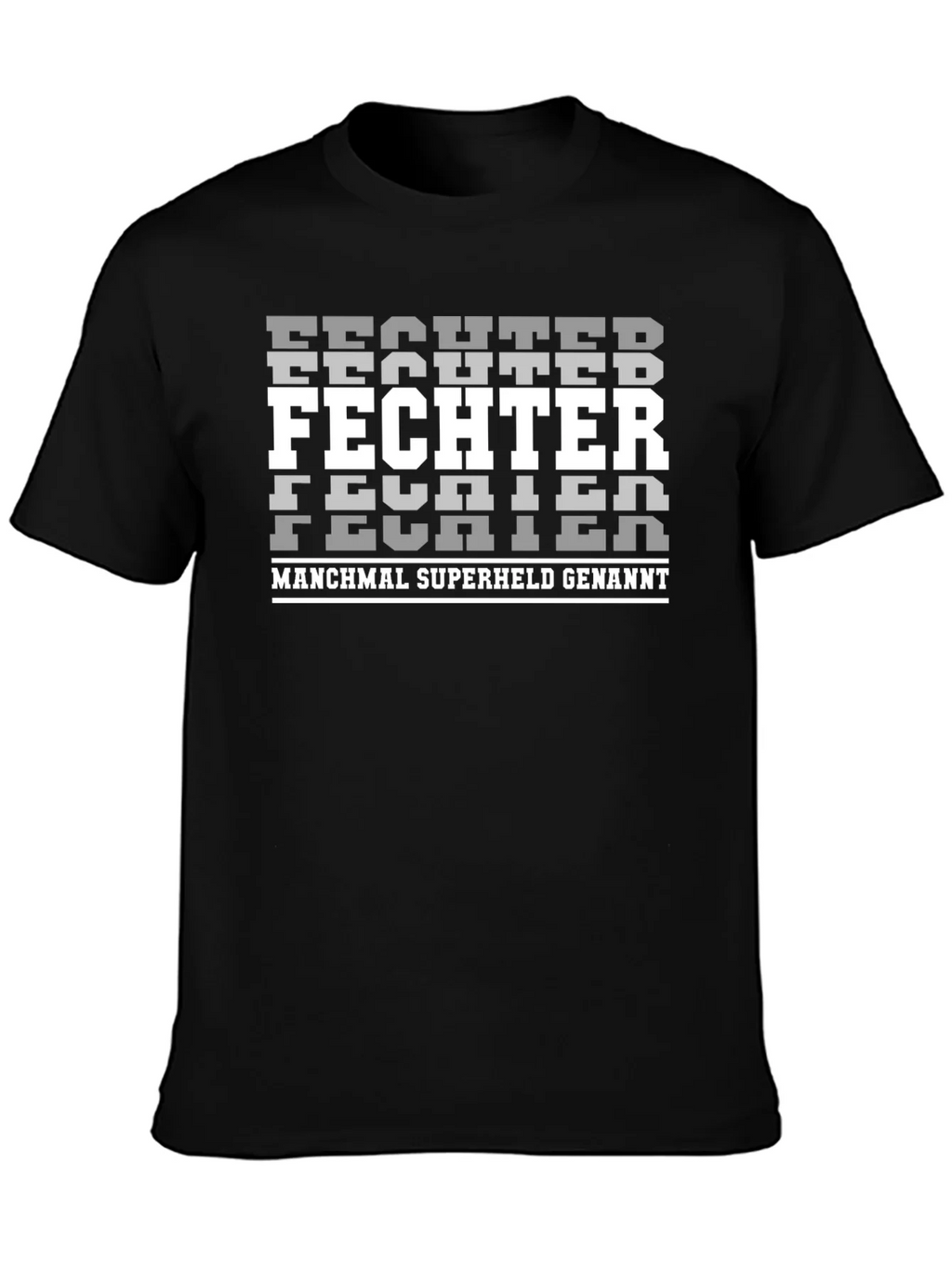 Fighter Superhero Black Graphic T-Shirt product image 3