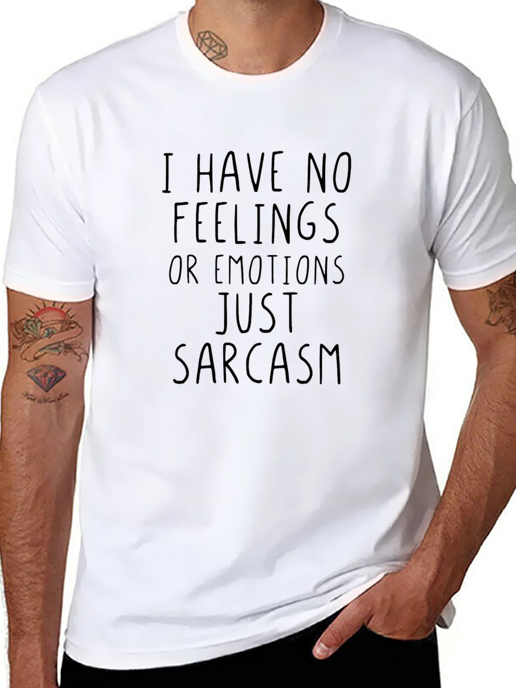 Sarcastic Humor Black T-Shirt - No Feelings product image 2