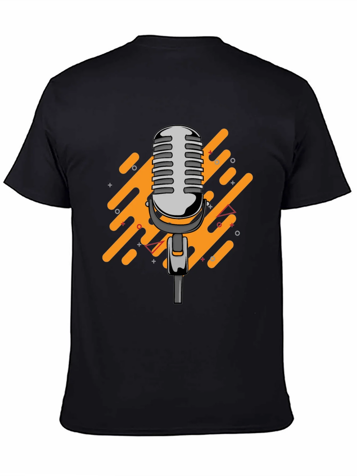 Retro Microphone Graphic Black T-Shirt product image 1