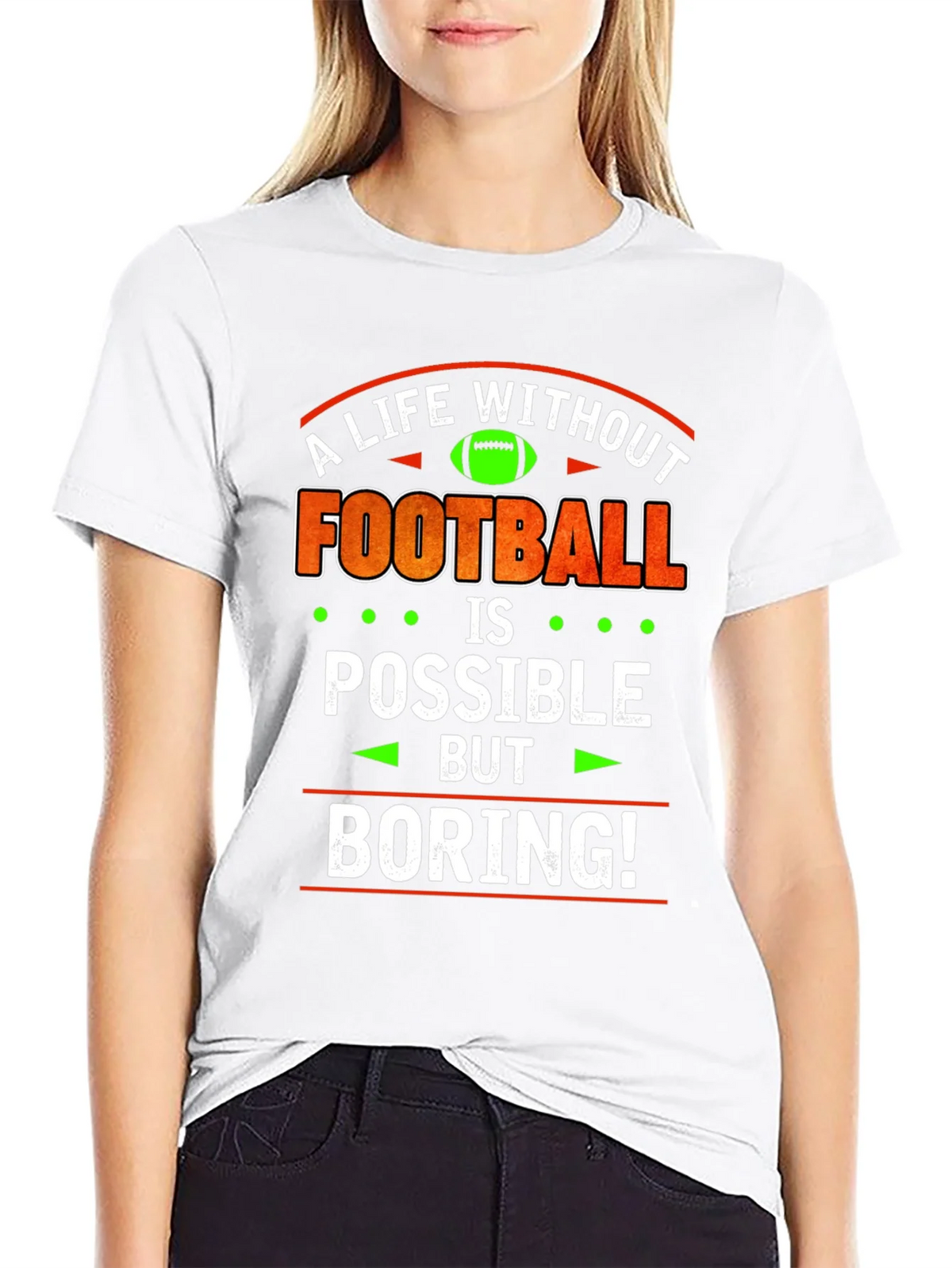 Football Lover T-Shirt - A Life Without is Boring product image 2