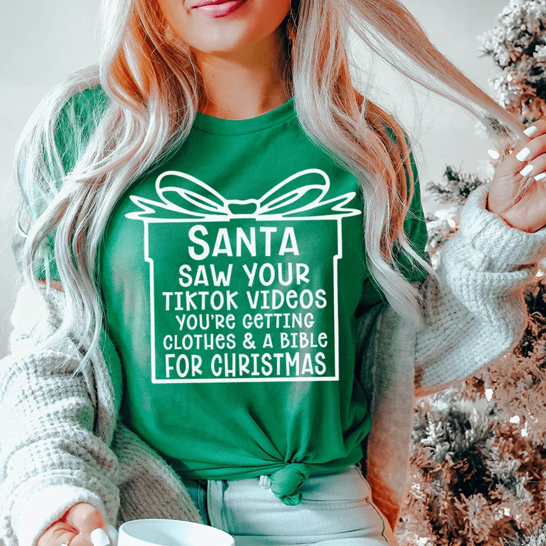 Santa Saw Your Videos Tee product image 1