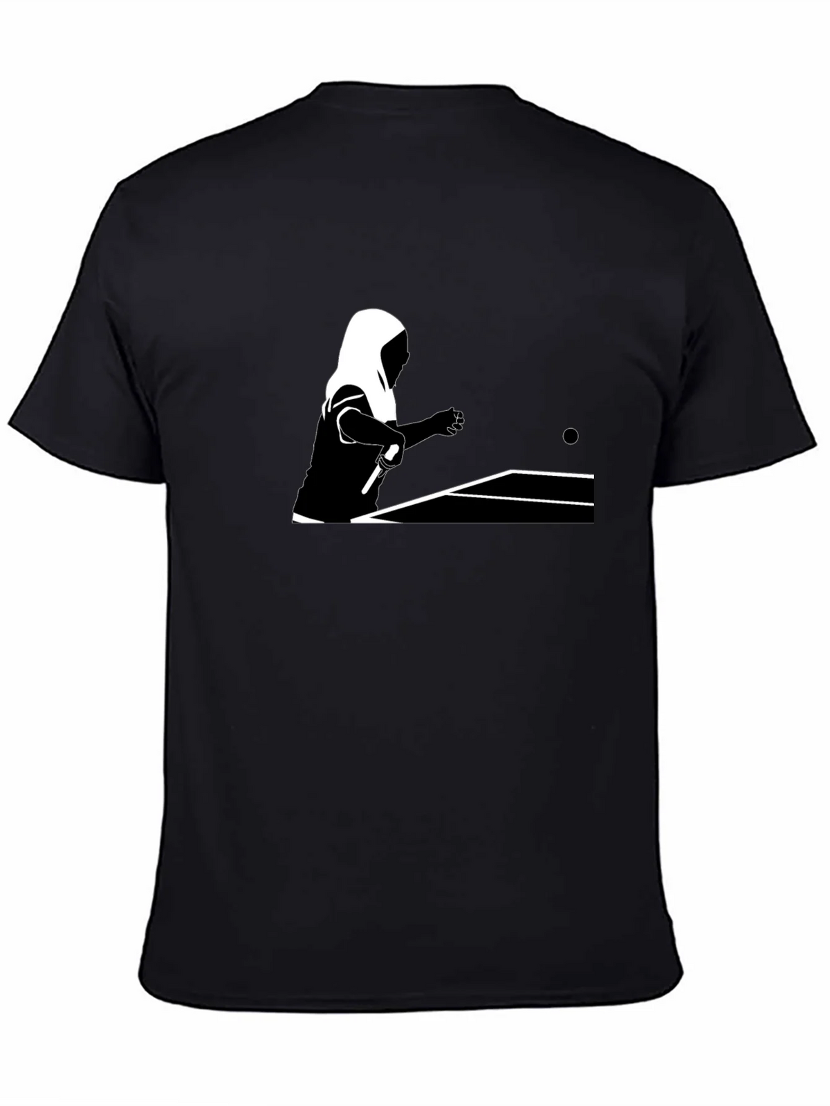 Table Tennis Graphic Tee - Black Cotton Shirt product image 4