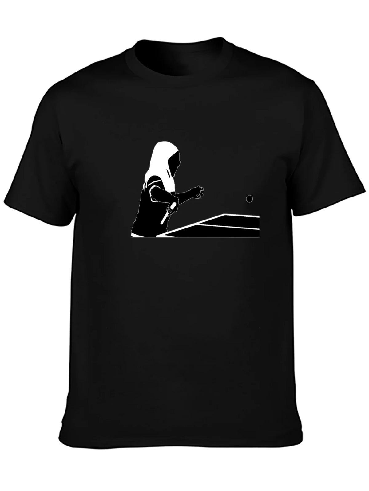 Table Tennis Graphic Tee - Black Cotton Shirt product image 3