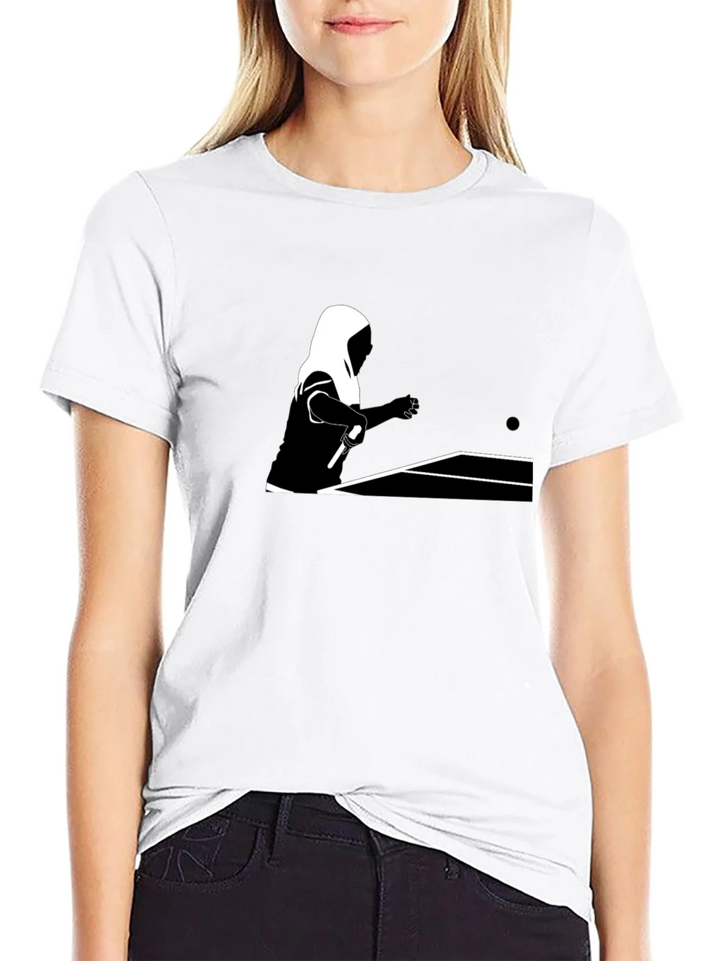 Table Tennis Graphic Tee - Black Cotton Shirt product image 8