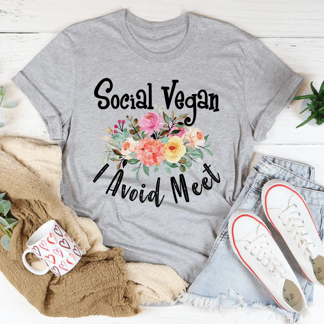 Social Vegan I Avoid Meet Tee product image 2