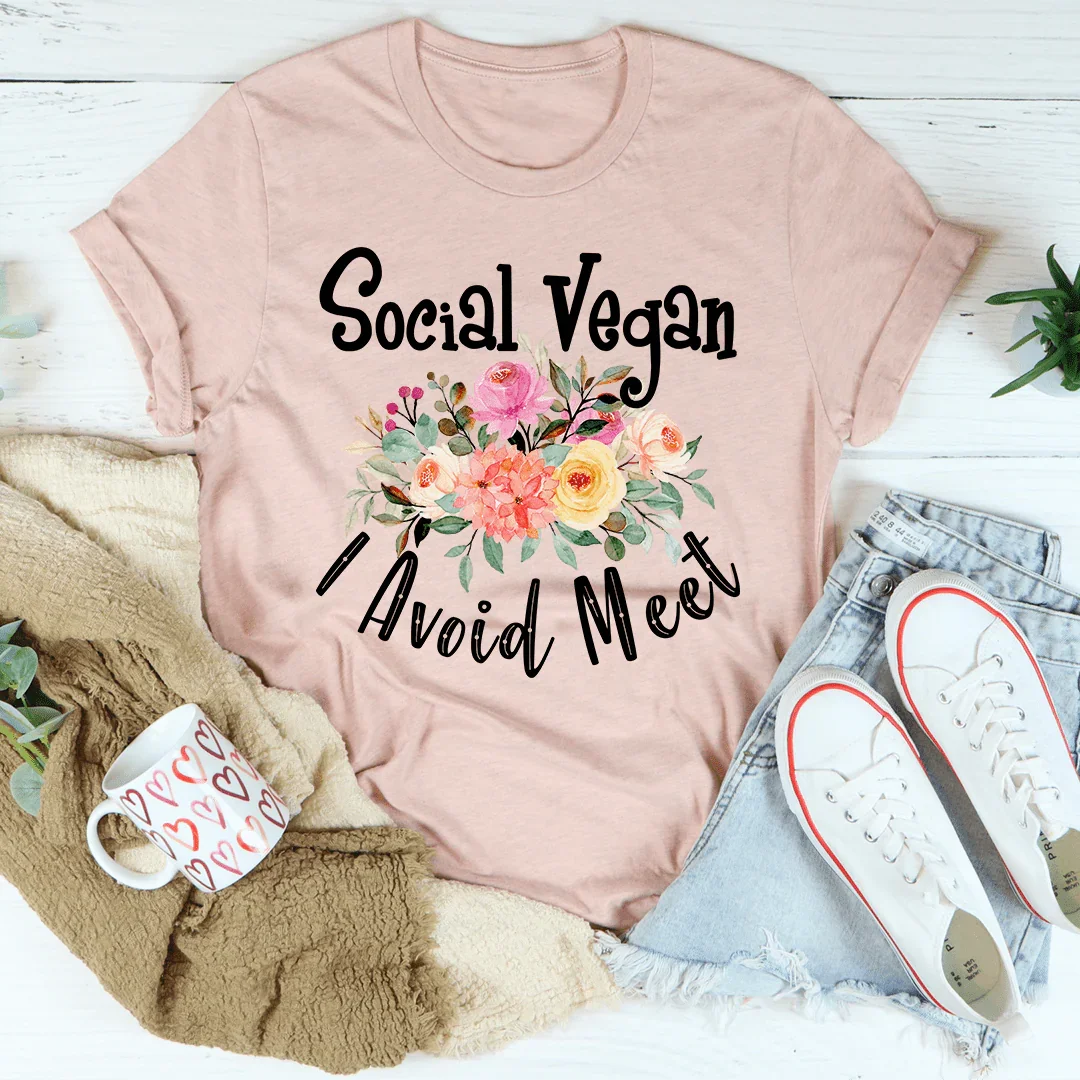 Social Vegan I Avoid Meet Tee product image 4