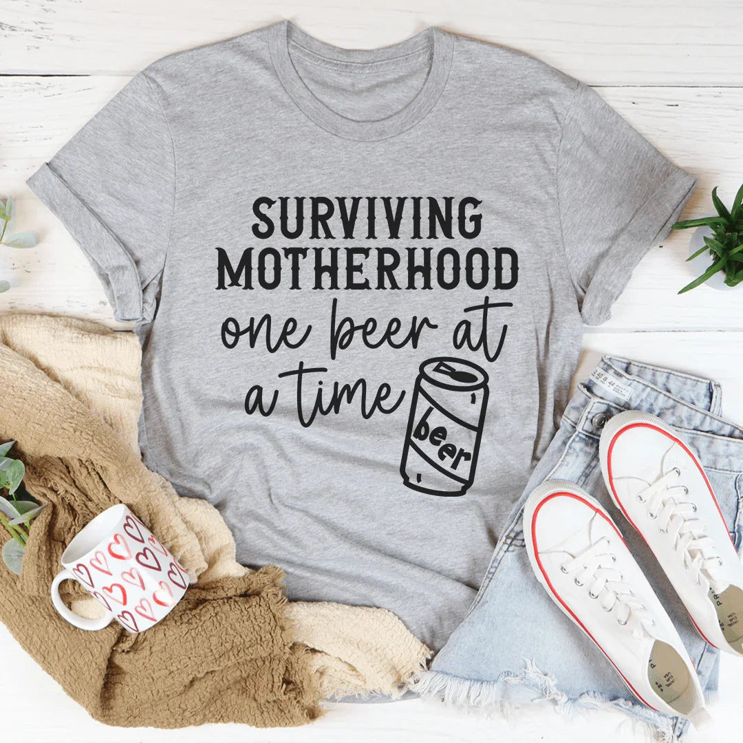 Surviving Motherhood One Beer At A Time Tee product image 3