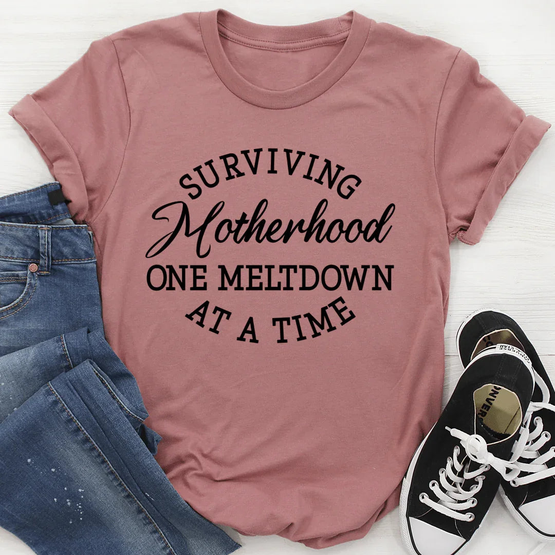 Relatable Mom Life Humor Graphic Tee – "Surviving product image 3