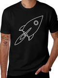 Rocket Ship Graphic Black T-Shirt product image 1