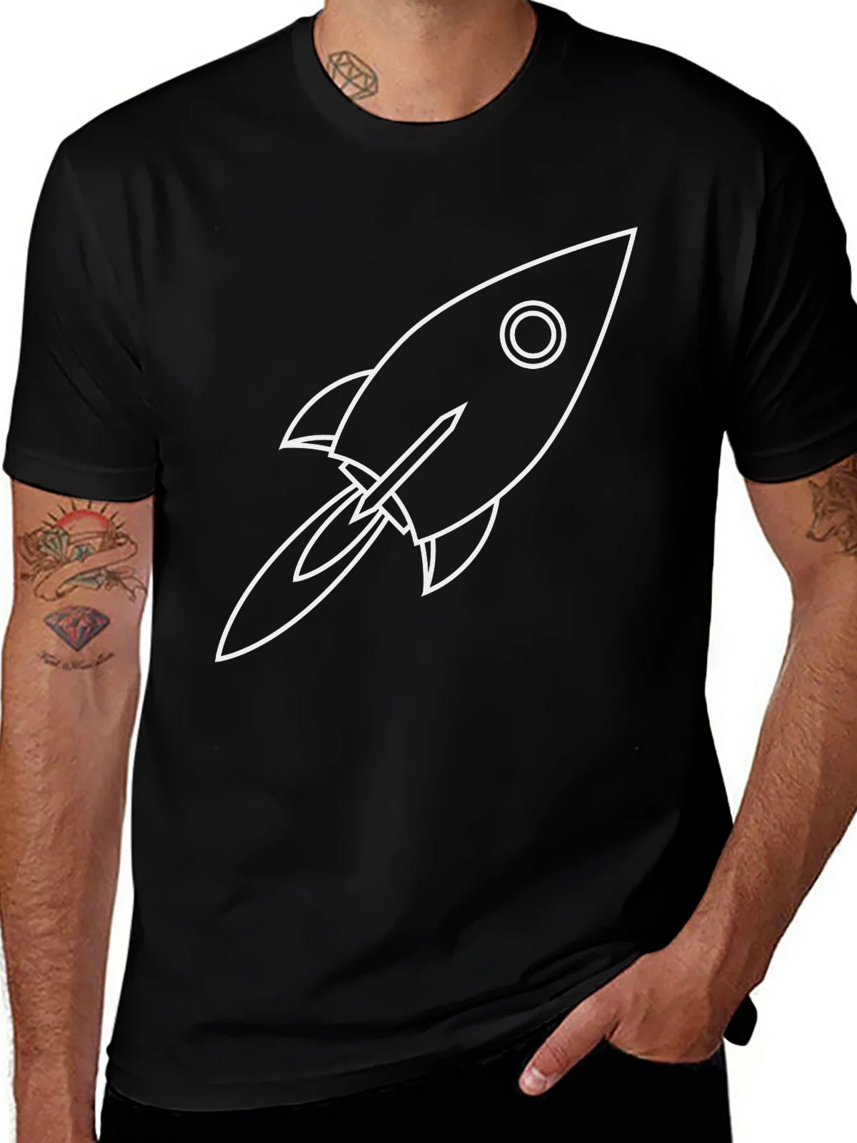 Rocket Ship Graphic Black T-Shirt product image 1