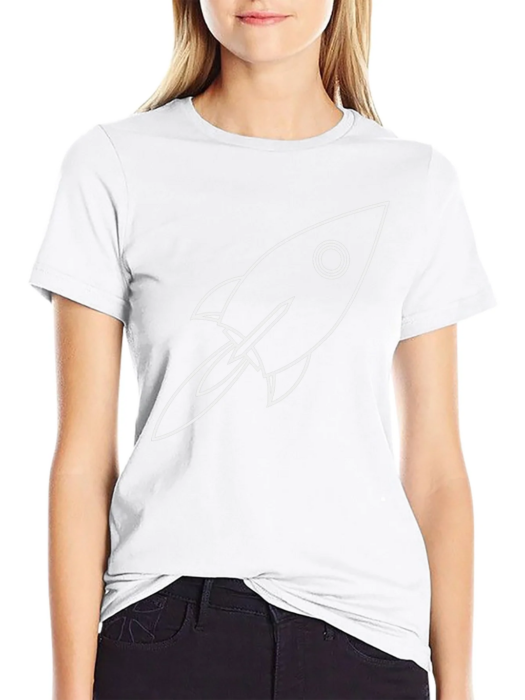 Rocket Ship Graphic Black T-Shirt product image 3