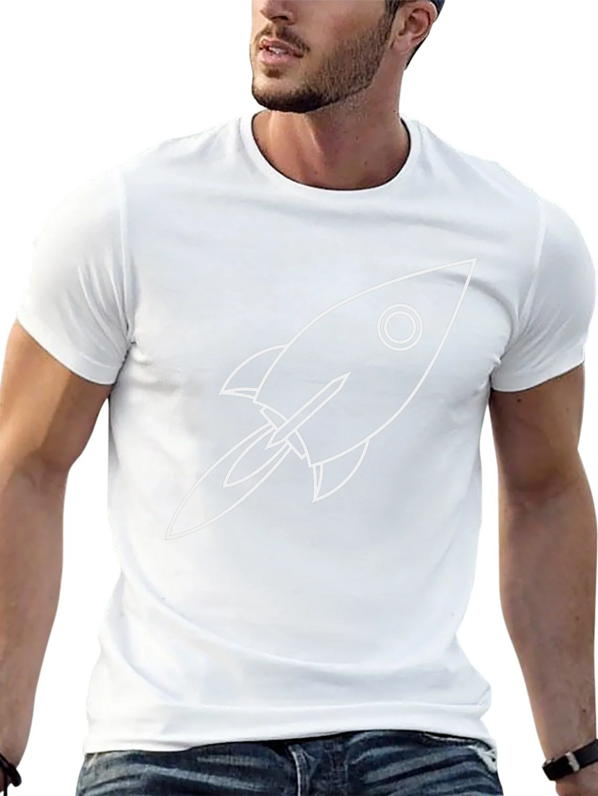 Rocket Ship Graphic Black T-Shirt product image 5
