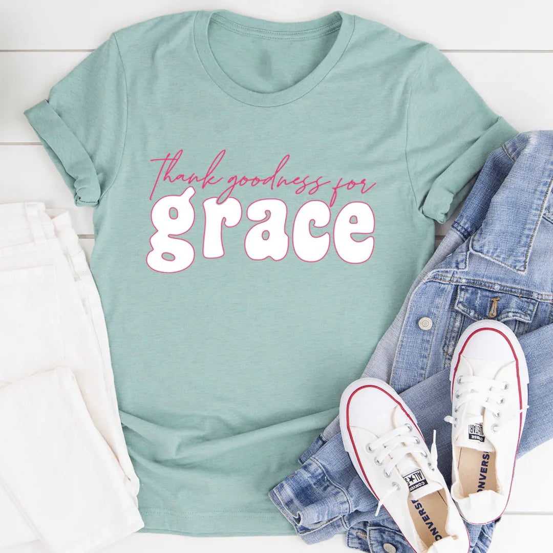 Christian Faith Inspirational Crewneck Tee – \"Thank product image 1
