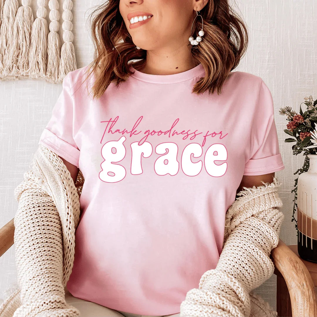 Christian Faith Inspirational Crewneck Tee – \"Thank product image 2