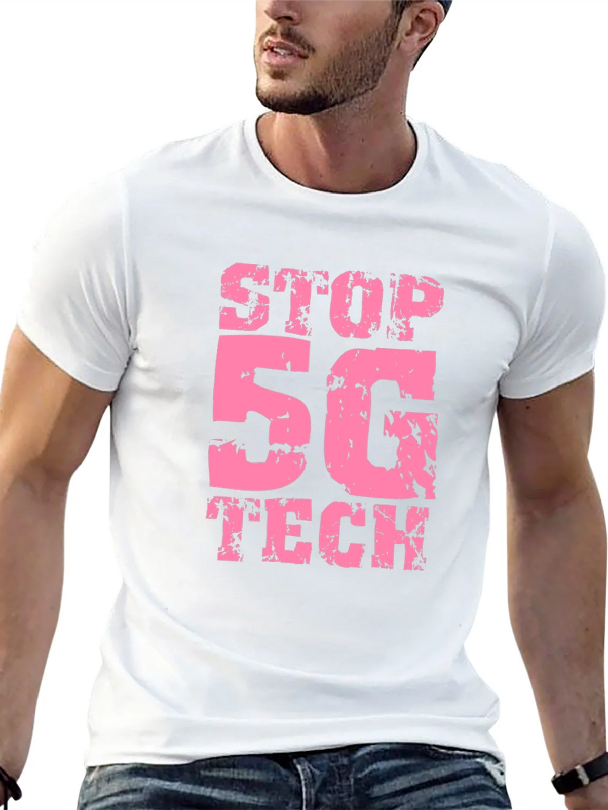 Stop 5G Tech Black T-Shirt product image 5