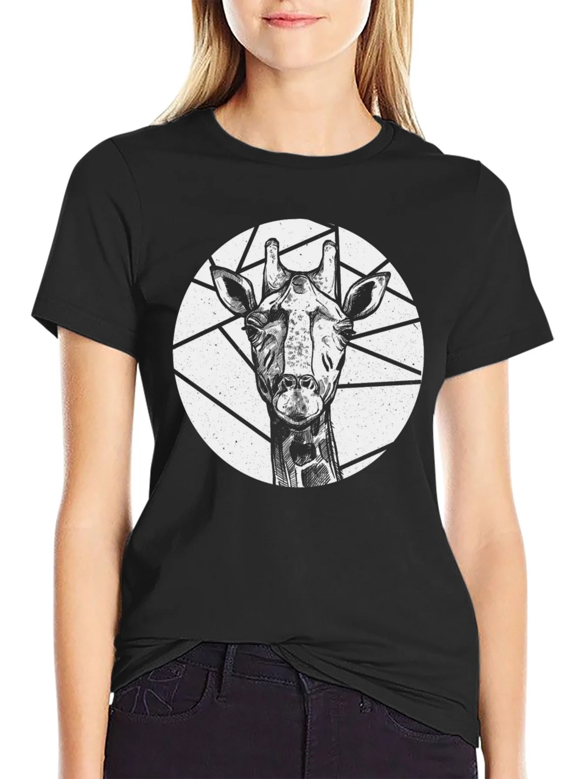 Giraffe Graphic Tee - Unique Black Shirt product image 1
