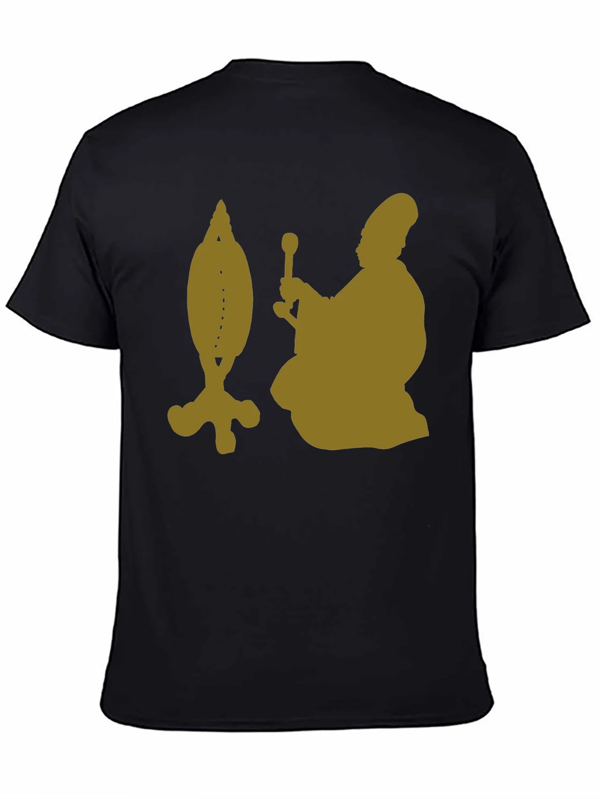 Black T-Shirt with Unique Gold Graphic Design product image 1