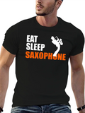 Eat Sleep Saxophone Black T-Shirt product image 1