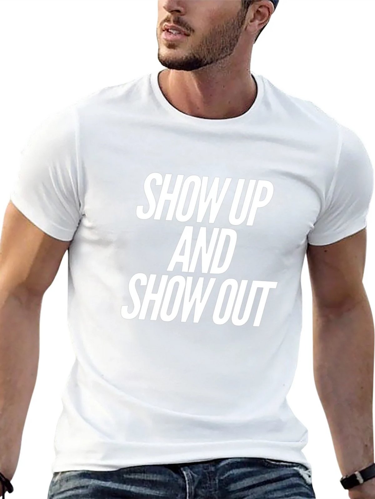 Show Up & Out Black Graphic T-Shirt product image 4