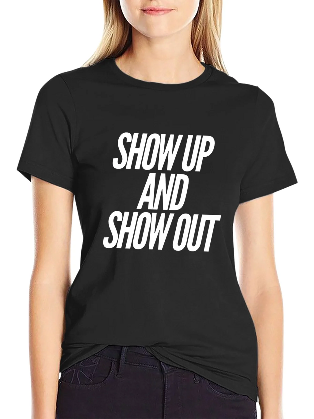 Show Up & Out Black Graphic T-Shirt product image 2