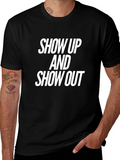 Show Up & Out Black Graphic T-Shirt product image 1