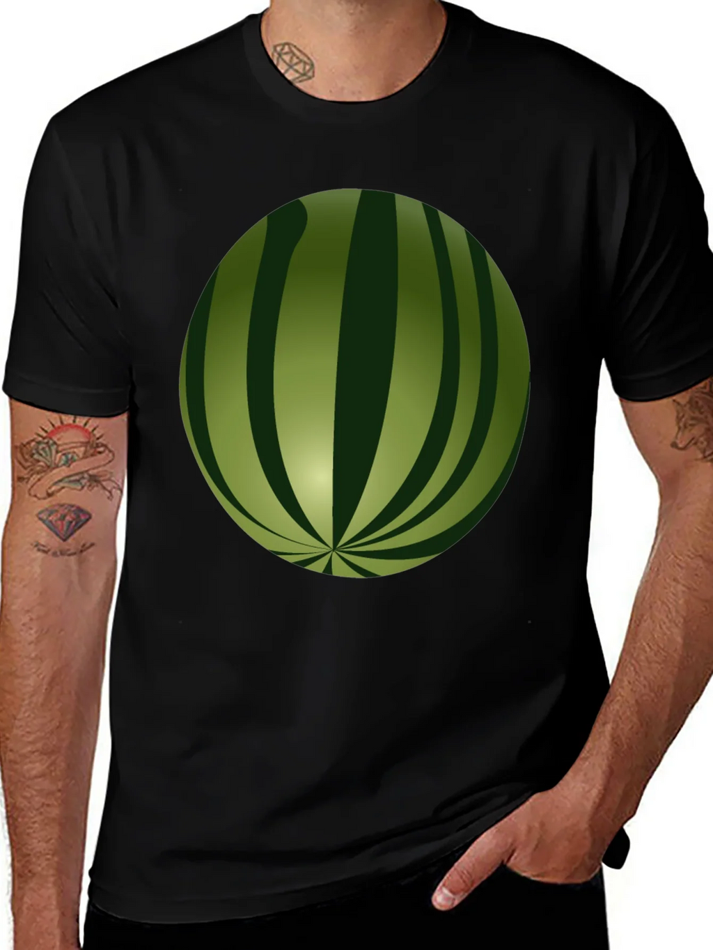 Watermelon Graphic Black T-Shirt product image 1