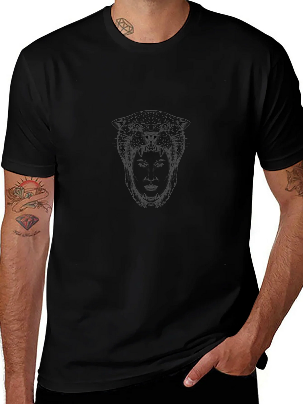 Mens Black T-Shirt - Graphic Print product image 1