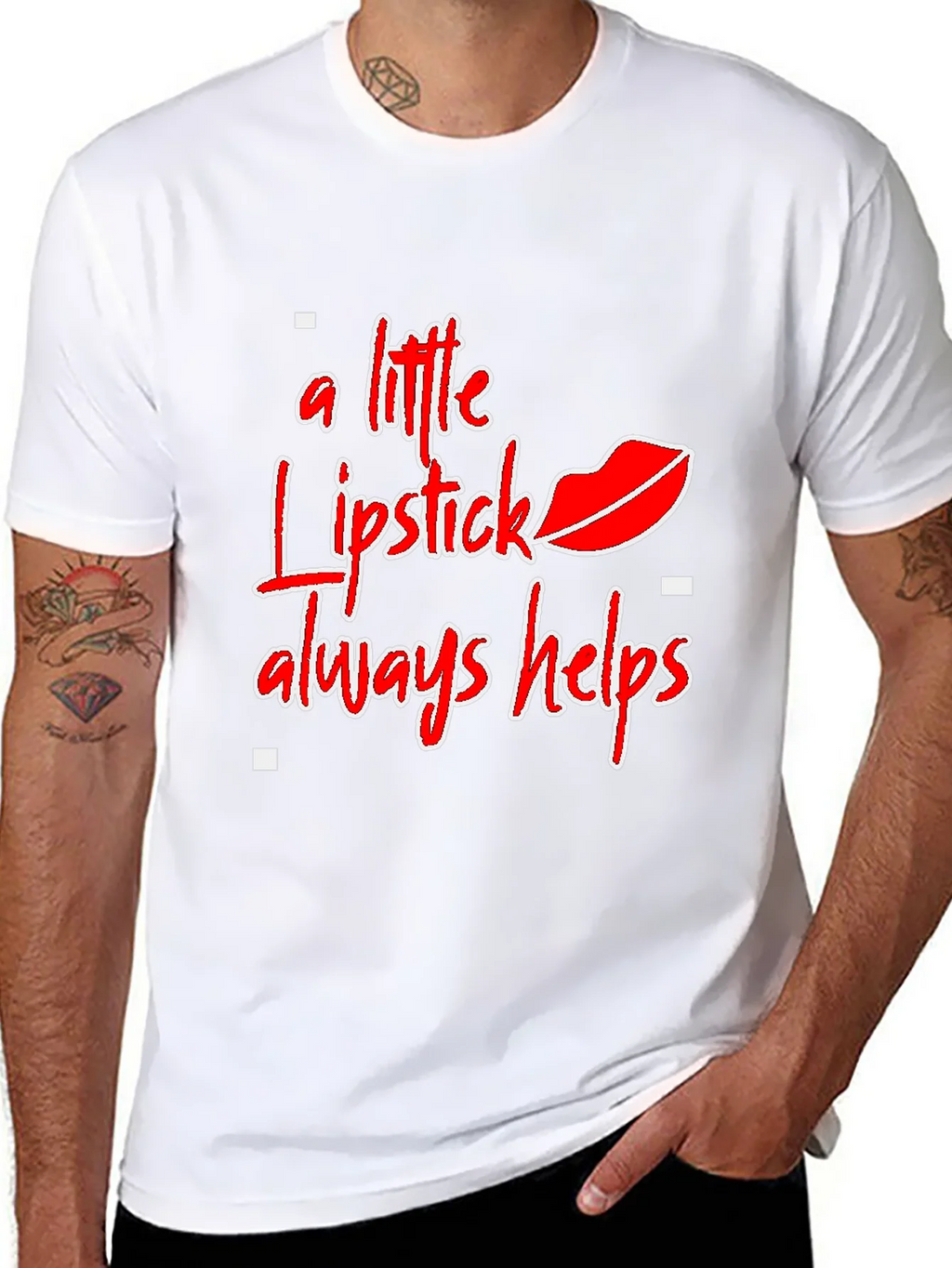 Lipstick Helps Graphic Tee - Stylish Statement Shirt product image 7