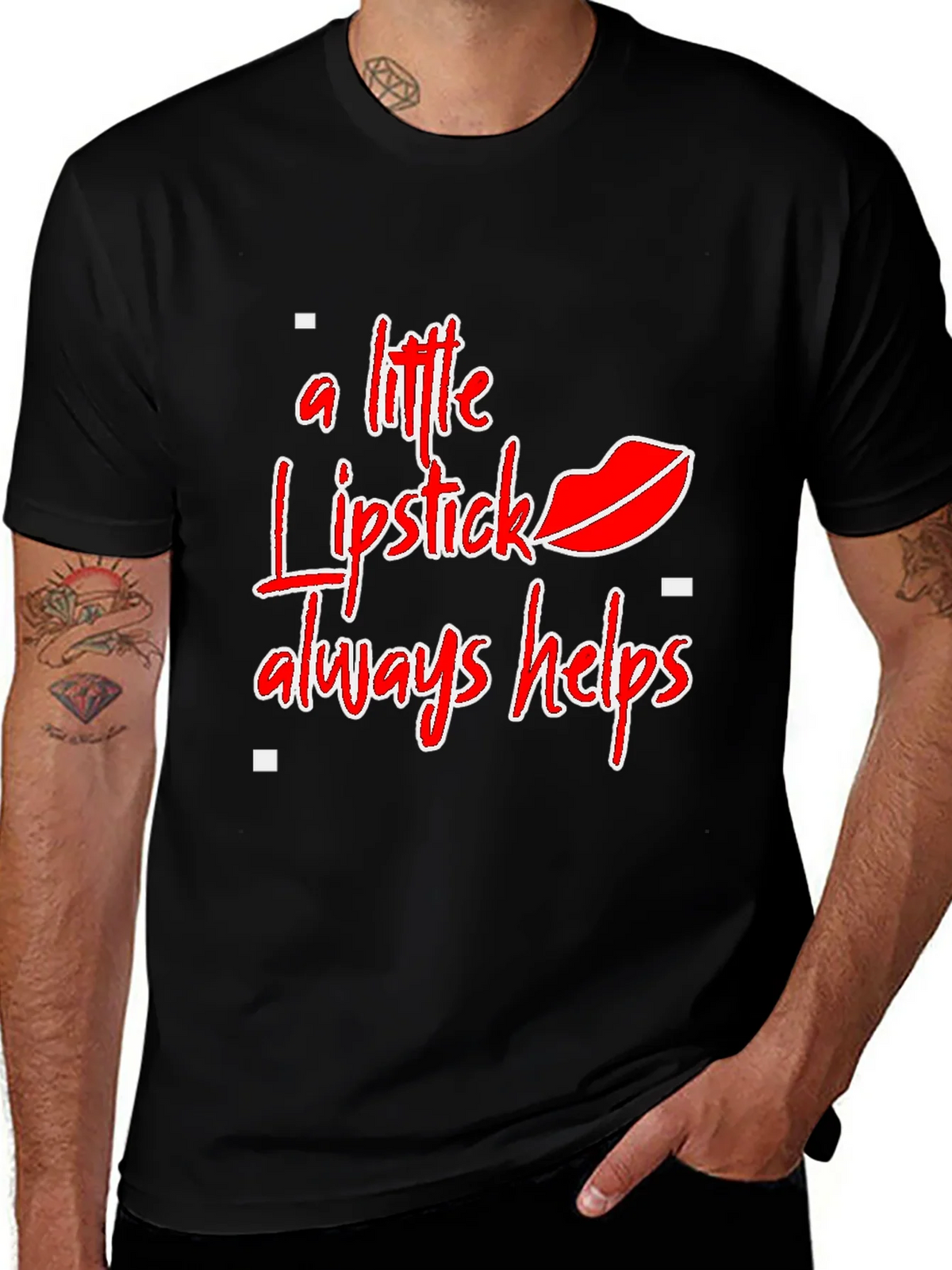 Lipstick Helps Graphic Tee - Stylish Statement Shirt product image 1