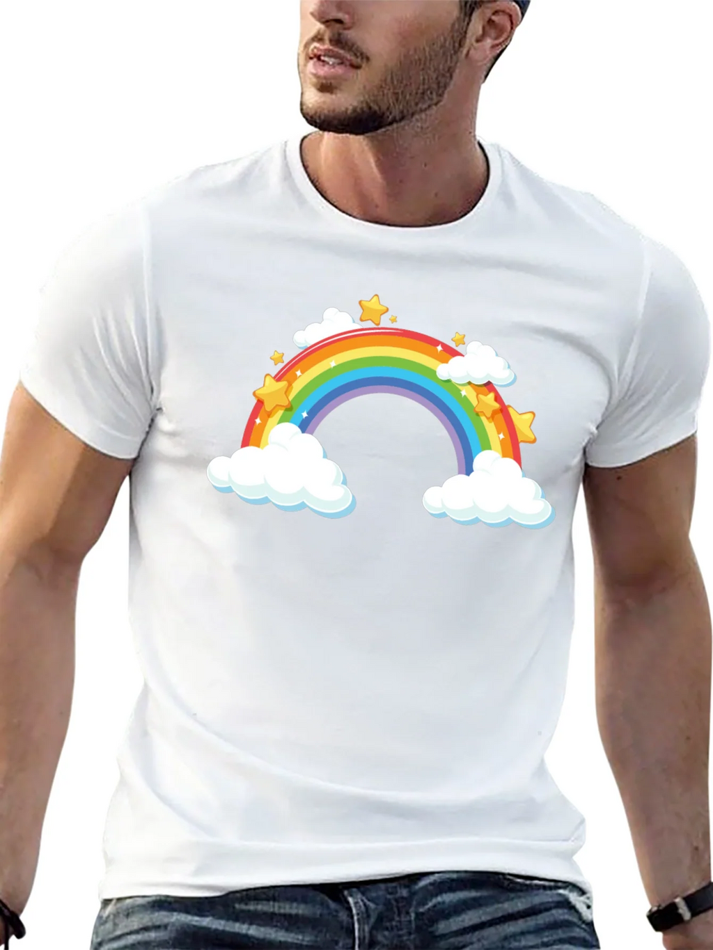 Rainbow Stars Black T-Shirt product image 10