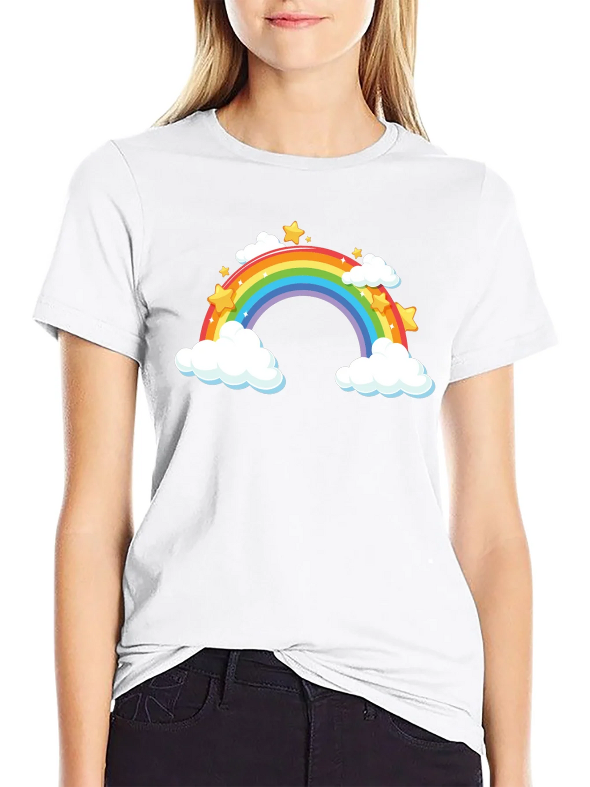 Rainbow Stars Black T-Shirt product image 6