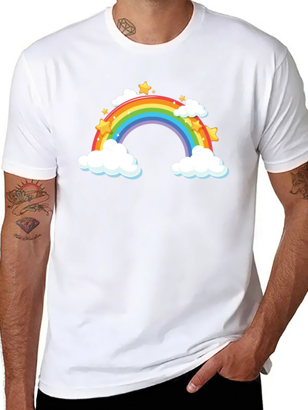 Rainbow Stars Black T-Shirt product image 5