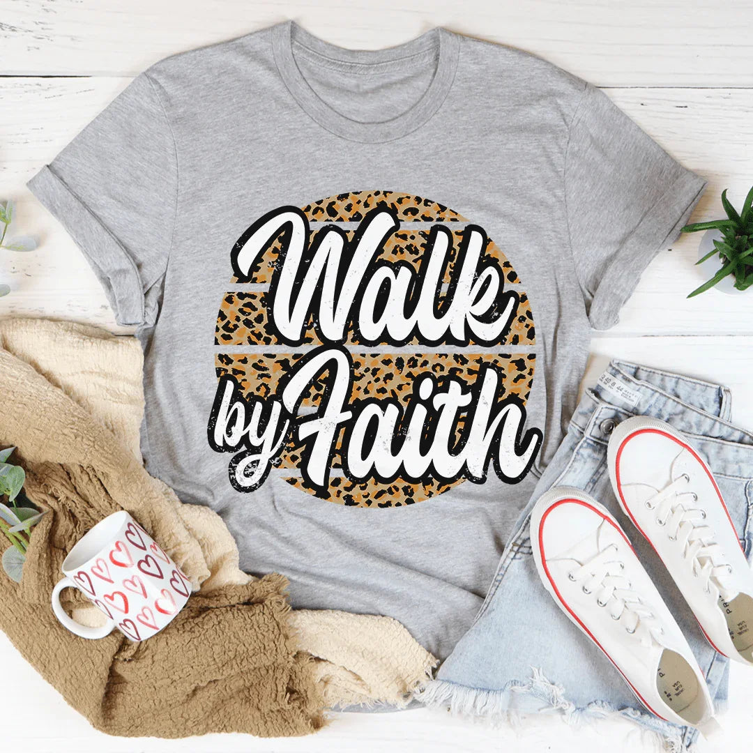 Minimalist Christian Scripture Crewneck Tee – "Walk By product image 1