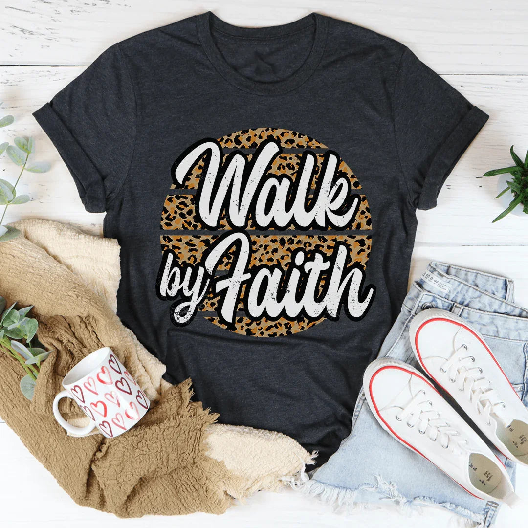 Minimalist Christian Scripture Crewneck Tee – "Walk By product image 3