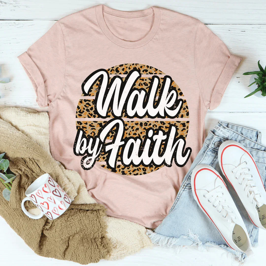 Minimalist Christian Scripture Crewneck Tee – "Walk By product image 4
