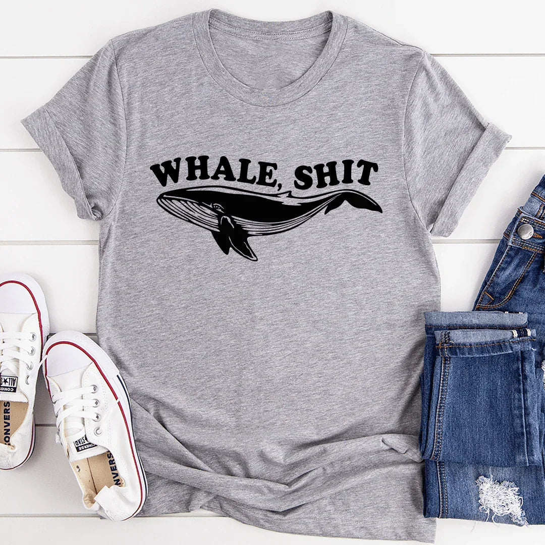 Sarcastic Marine Humor Graphic Tee – "Whale, Shit" product image 2