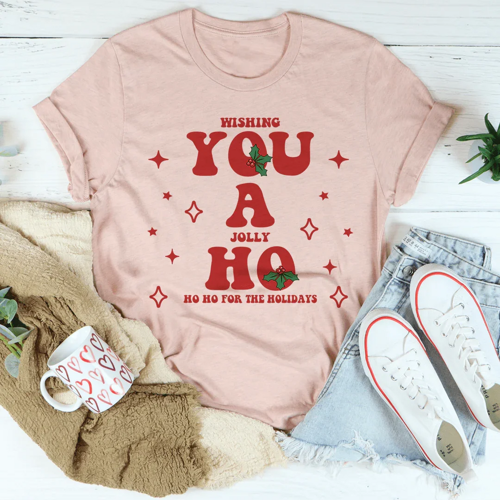 Wishing You A Jolly Ho Ho Ho For The Holidays Tee product image 4