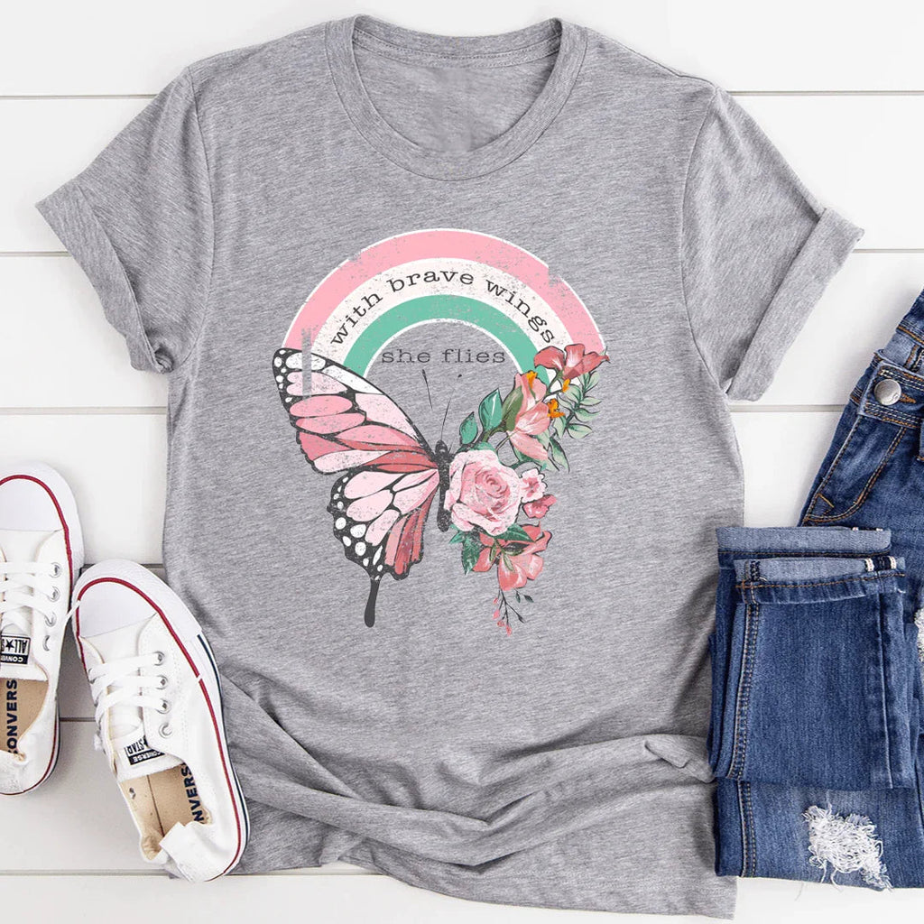 "with brave wings she flies" – Inspirational Butterfly product image 1