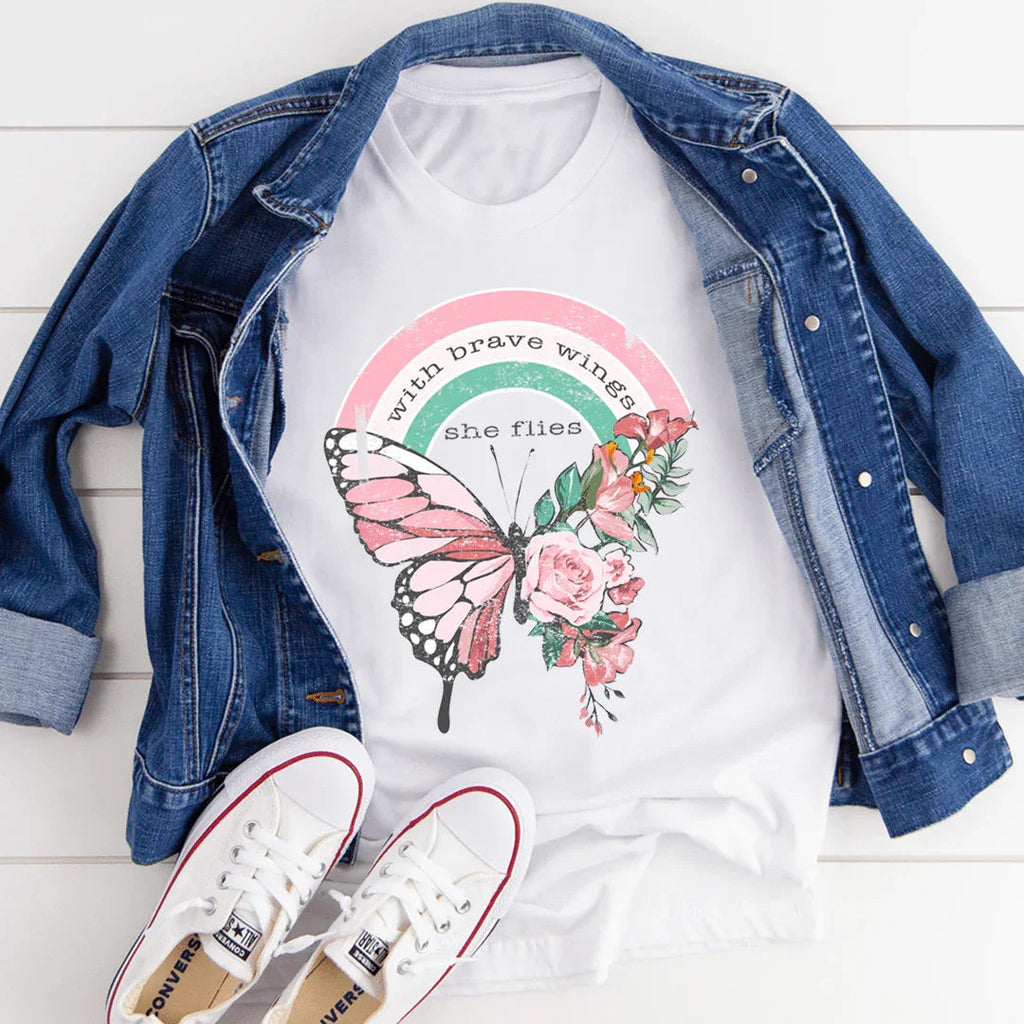 "with brave wings she flies" – Inspirational Butterfly product image 2