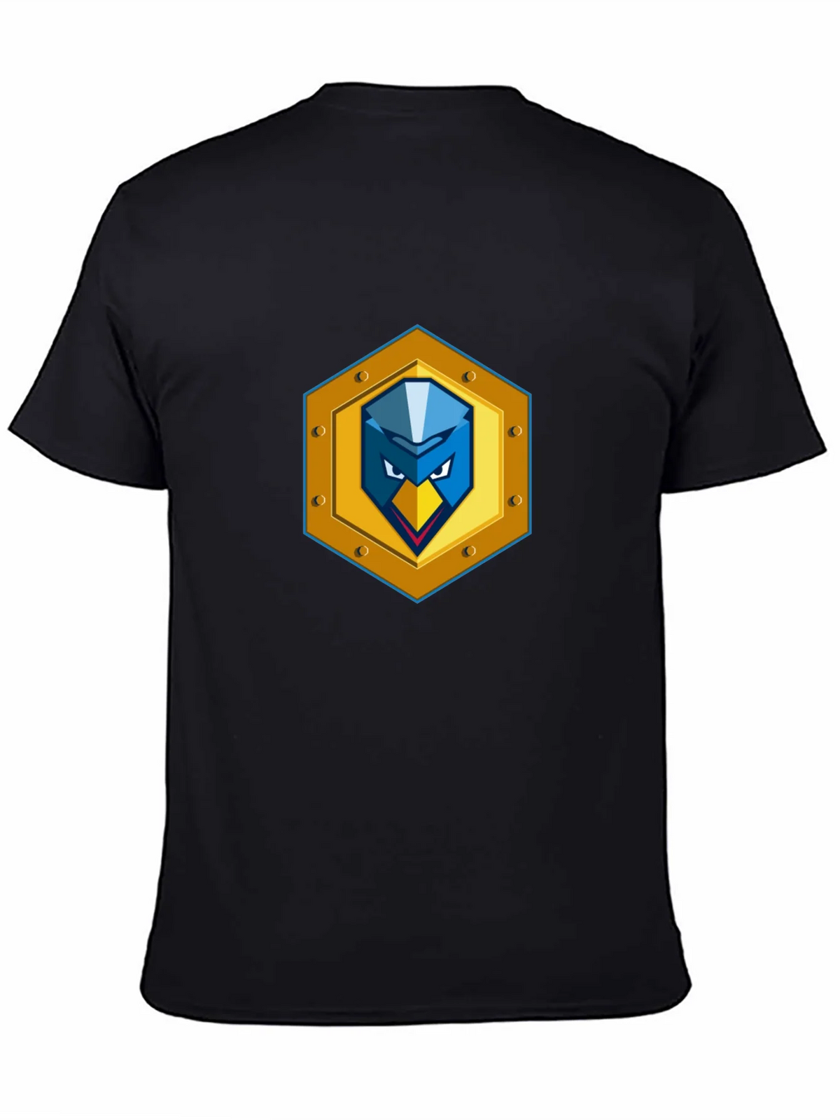 Black T-Shirt with Unique Bird Shield Emblem product image 4
