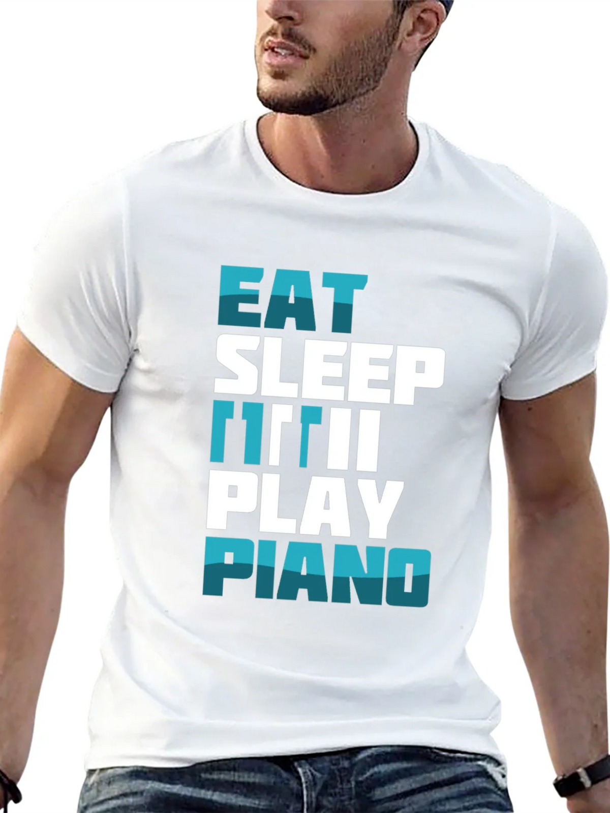Eat Sleep Repeat Piano T-Shirt product image 7