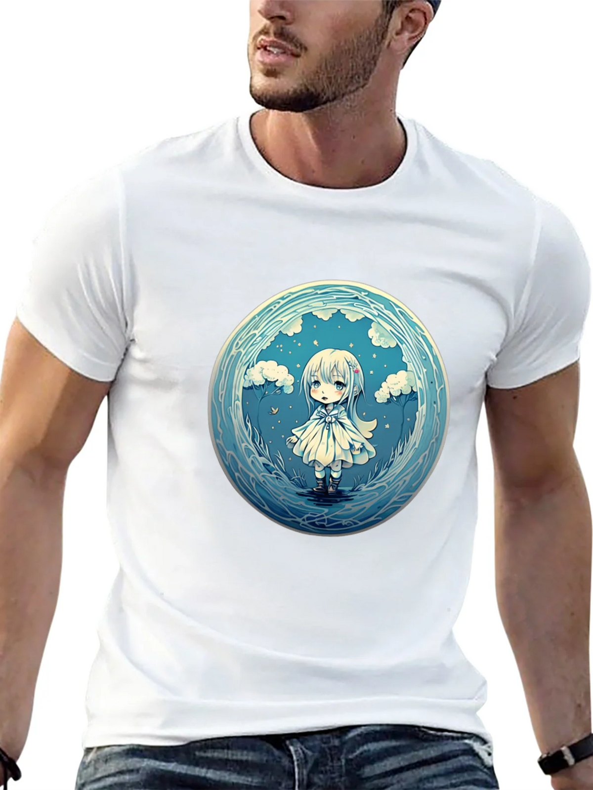 Anime Girl Graphic Tee - Stylish Black Cotton T-Shirt product image 2