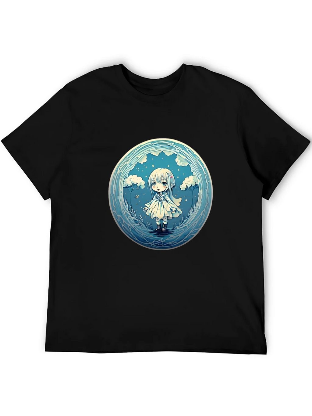 Anime Girl Graphic Tee - Stylish Black Cotton T-Shirt product image 1