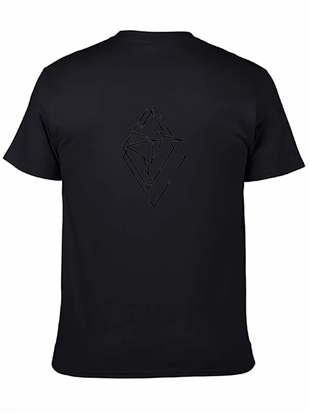 Black Hummingbird Geometric Graphic Tee - Modern Minimalist product image 3